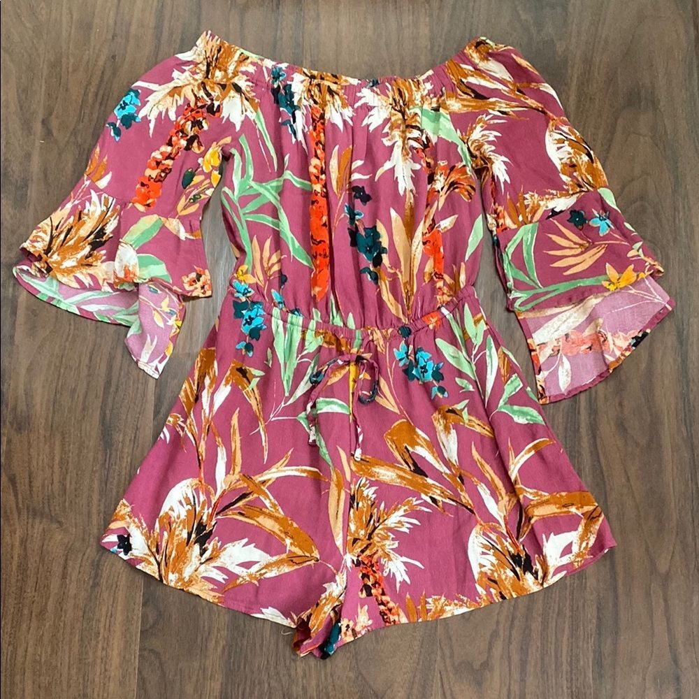 Express Vibrant Floral Patterned Romper